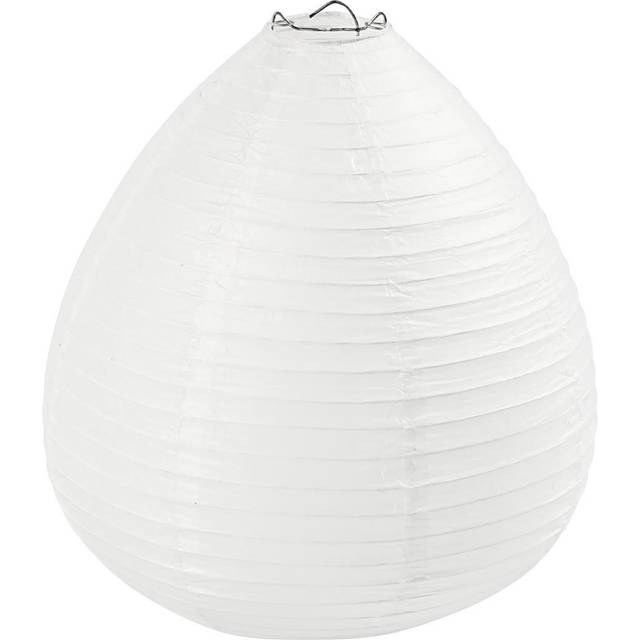 Billede af Creativ Company Rispapirlampe dråbe Ø25cm hvid